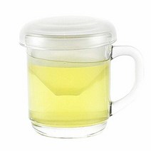 럭키글라스 실용적인 필터컵 300ml 뚜껑머그잔 필터머그컵 유리, 단일속성