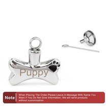 뼈 애완 동물 기념 병 보석 맞춤 이름 애완 동물 기념 항아리 개 고양이 화장 병 재 홀더 개인화 된 애완 동물 항아리, 은의