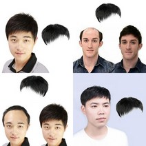 남자 정수리 가발 소형 남자정수리 남성부분가발, 1개