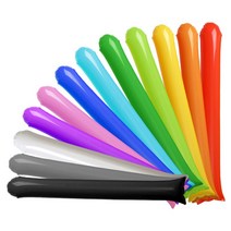 [핸드펌프선물/10+1추가증정] 국산 막대풍선 10세트 스틱벌룬 체육대회 운동회 응원용품 10가지색상, 주황