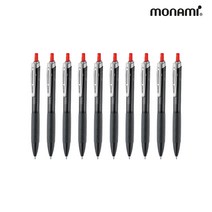 모나미 에프엑스 제타 볼펜 FX ZETA 0.7mm, 빨강, 10개