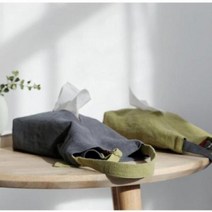 [바보사랑] 심플 북유럽 린넨 티슈 커버1개(색상랜덤), 상세 설명 참조