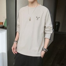 긴팔 이너셔츠 라운드넥 이너티셔츠 남성 봄계절 상의 트렌드 흐름 만능코디 풀오버 후드 커플코트 289858725