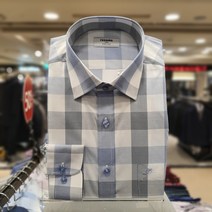 NC 불광점 레노마 셔츠 ** 초특가 **S/S 면 혼방 파스텔 블루 빅 체크 일반핏 셔츠 RLSSGP-926-BU-55