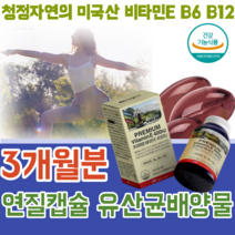 식약처 인증 청정 자연 미군산 직 수입 완제품 연질 캡슐 유산균 배합물함유 비타민 이 E 400IU B6 B12 3개월분 첨가물 무첨가 중 장 년층 노년기 영양 보충제 파는곳 추천, 1