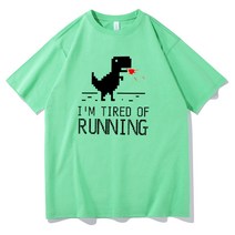 아두이노 Frontend 프로그래머 셔츠 Chrome Dino Geek 해커 코더 선물 웹 개발자 Tshirt Mens Cotton Tee I, 05 Light Green_07 4XL