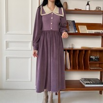 빨강몽키 오피스룩 원피스코디 여자원피스 긴소매 브이넥 러블리 루즈핏 봄가을 주름 원피스룩 여성원피스