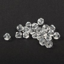 크리스탈 비즈 주판알 4mm 마름모 비즈공예재료, 투명
