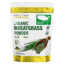 California Gold Nutrition 슈퍼 푸드 - 유기농 인증 밀싹 분말 240g(8.5oz), 기본