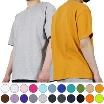 핸써밍 빅사이즈 (L~5XL) 세미 루즈핏 특양면 기본 반팔 면티 22 비비드 컬러