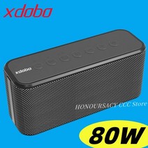 스피커 Xdobo X8 Plus 80W 휴대용 무선 블루투스 스피커 TWS 서브 우퍼 및 배터리 용량 10400mAh 4 코어 보조베터리 기능, Wing2020 Red