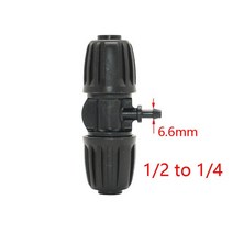 16mm PE 호스 커넥터 1/2 인치-1/4 1/8 감속기 물 분배기 정원 호스 2/4-웨이 온실 농업 도구 2 개, 01 1I2 to 1I4