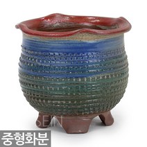 중형 다육 다육이 그림 화분 - 식물 선인장 동백꽃 분갈이 여주 도자기 옹기 베란다 인테리어 홈 가드닝 거실 책상 토분, 10_세인_여주 도자기화분_NO_10