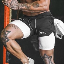 AR12 남자 트레이닝복 홈트 헬스 2중 레깅스 조깅 반바지