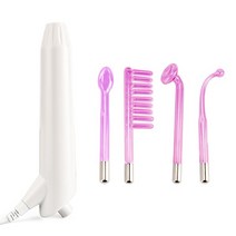4in 1 고주파 전극 유리관 전기 요법 지팡이 뷰티 장치 스킨 케어 여드름 스팟 주름 제거제 살롱 홈, 미국 플러그 보라색 빛