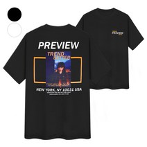 매드문 프리뷰 전사나염 오버핏 반팔 티셔츠