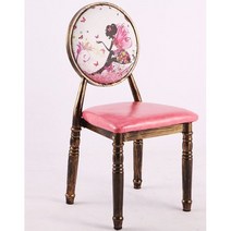 빈티지 복고풍 이미지 pu 소재 스툴 의자 등받이 화장대 의자, 골든 서클-핑크 엘프