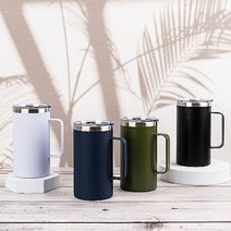 보온 보냉 대용량 스텐 손잡이 텀블러 700ml, 카키 700ml