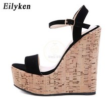 Eilyken-오픈 토 앵클 스트랩 플랫폼 웨지 샌들 여성용 슈퍼 하이커버 힐 글래디에이터 버클 여름 숙녀 신발