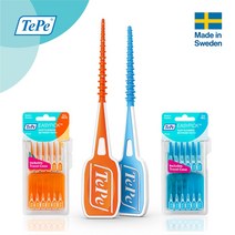 TePe 테페 치간칫솔 이지픽 실리콘 36개입 XS~L, 오렌지 XS/S