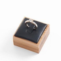 디스플레이 스탠드 진열대 나무 반지 보석 홀더 쇼 소품 jewlery 상자 포장 가죽 및 벨벳 케이스, 02 leather black