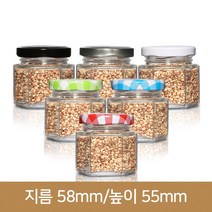 유리병 잼병 프리미엄육각70ml(g-6) 46파이, 철마개 실버, 1개