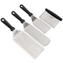 빵 케이크 피자 커터 칼 빵 케이크 피자 커터 칼 스테인레스 스틸 그릴 스크레이퍼-빵과 피자 반죽을위한 반죽 커터 평평한 철판을위한 다목적, 4 점 세트