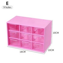 9 서랍 보관 캐비닛 주최자 9 등급 미니 투명 캐비닛 서랍이있는 데스크탑 주최자 플라스틱 보석 상자화장품, e