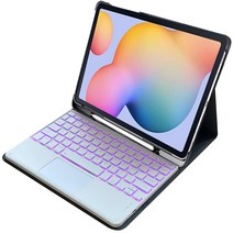 갤럭시탭S7 FE 탭S7 플러스 갤럭시탭S7 11 탭S6 라이트LED 백라이트 터치패드 블루투스키보드케이스, 갤럭시탭S6 라이트, LED터치패드키보드케이스, 로즈핑크
