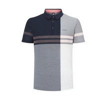 [ESSENTIAL ITEM] 블랙 컬러 블록 포인트 프리미엄 면혼방 반팔 티셔츠 DGTS2B451N3