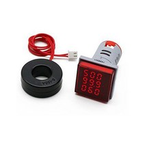 3In 1 22mm Digital Voltmeter Ammeter 60-500V 0-100A 20~75Hz AC Current Frequency Meter Indicator Tes, 03 Red