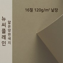 뉴씨플레인 종이문화 얇은 양면색지 120g 16절 낱장 1매 No.57 황회, 1장