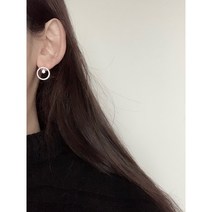 [당일배송] 925 silver pin ﻿젬마 써클라운드 파베컷팅 큐빅포인트 동그란 귀걸이