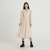 [랩] [LAP] AM3WO878 소매 스모킹 리본 롱원피스 (P001887204)