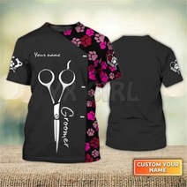 애견 미용사 가운 미용 방수 앞치마 실습복 여름 개 그 루머 3D 프린트 티셔츠 그루밍 도구 커스텀 셔츠 애완 동물 살롱 유니폼, style-2_6XL