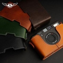 카메라 케이스 가죽 파우치 TP 오리지널 콘택트 T3 가죽케이스 CONTAX T2 Tix 카메라백 필름 소가죽, 10 T2 받침대[잉크그린]