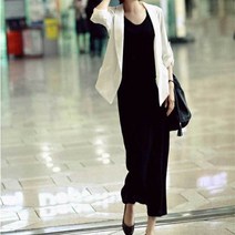 겨울 데일리 롱 원피스 안감퍼 심플 캐쥬얼 스타일