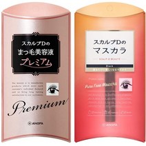 일본직발송 6. 암퍼 (ANGFA) 스컬프 D 프리미엄 속눈썹 미용액 + 롱 마스카라 세트(블랙) 상향 속눈썹 컬, 1