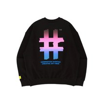 [빠른출고]/빈트릴 골프 BEENTRILL GOLF 그라데이션 해시태그 오버핏 맨투맨(블랙)