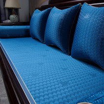 고정밀 중국식 마호가니 소파 방석 사계절 범용 나한 침대 커버 원목 가구 스펀지 매트 공장 상품78131, 고정밀 클라우드-블루【고정밀 소재】, 쿠션커버:33*50cm