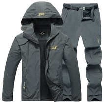 겨울 방한 세트 낚시복 방수 상하의 점퍼 바지 동계 야상 작업복 자켓 등산 바다 낚시, XL, 남 그레이 상하의세트