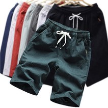 남자 코튼 린넨 냉감 빅사이즈 밴딩 마 반바지