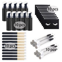 속눈썹고데기 속눈썹집게 뷰러 휴대용 속눈썹 샴푸 청소 빈 폼 병 브러시 블랙헤드 코 60ml, 9.40Pcs-Black-B