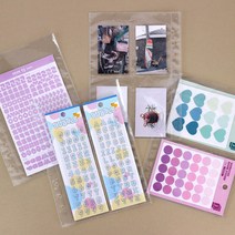 [은스] A5 6공 스티커바인더 커버 / 속지 스티커보관파일 다꾸스티커 보관 인스 씰스티커 포카바인더 티켓북 커버, 속지 맥시 (양면10매)
