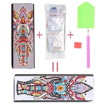 드로잉 일러스트 케이스 보관 Diy 크리스탈 라인석 상감 휴대용 가죽 안경 케이스 다이아몬드 페인팅 선글, 16 Q12