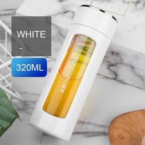 프로틴쉐이커 쉐이크통 320ml 물병 단백질 셰이커 야외 여행 휴대용 Leakproof 레몬 주스 유리 Antiscaldin, 05 WHITE_01 320ml