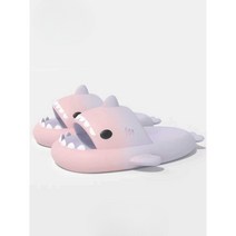 상어 슬리퍼 그라데이션 야외 화장실 미끄럼방지 커플, (사이즈 250-255) 화이트블루