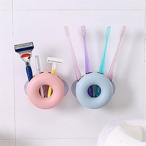 베스트몰 파스텔톤 욕실인테리어 흡착 면도기 칫솔꽂이 도넛4구 (6440179)
