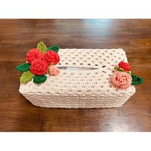 [쭈링] (핸드메이드) 손뜨개 각티슈 커버 - 장미