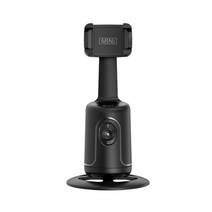 자동 얼굴 추적 전화 셀카 스틱 스마트 360 ° 회전 홀더 AI 후속 비디오 Vlog 라이브 짐벌 안정기 삼각대, 01 Black